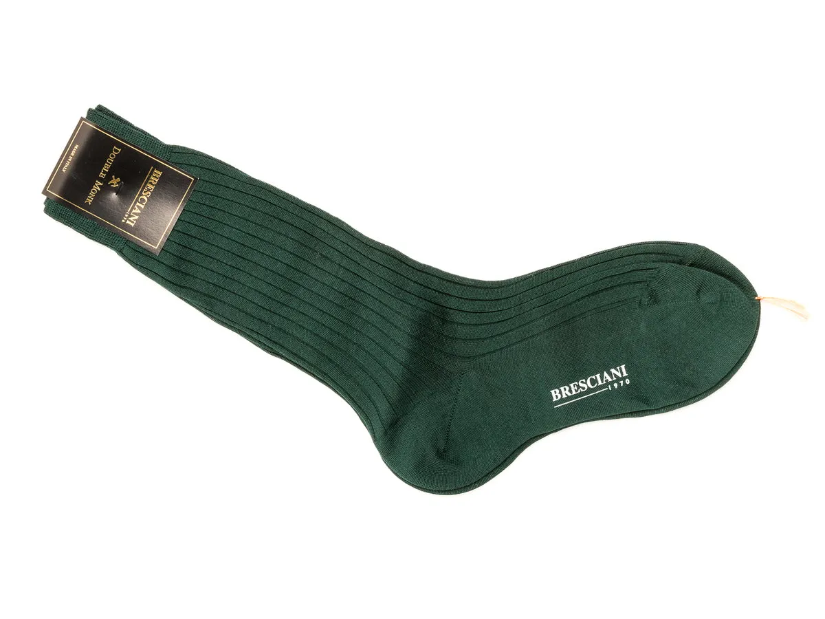 Calf Length Cotton Socks Dark Green