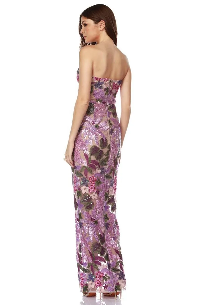 Calista Sequin Embroidered Maxi Dress