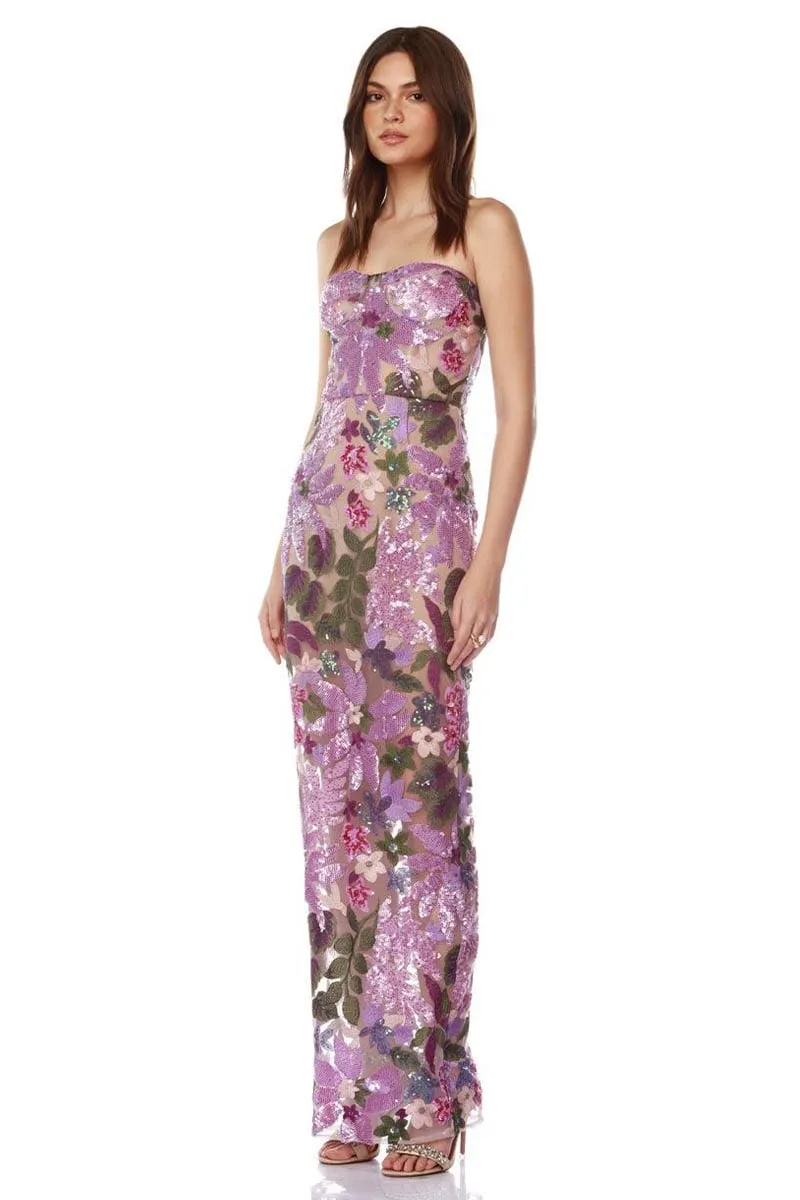 Calista Sequin Embroidered Maxi Dress