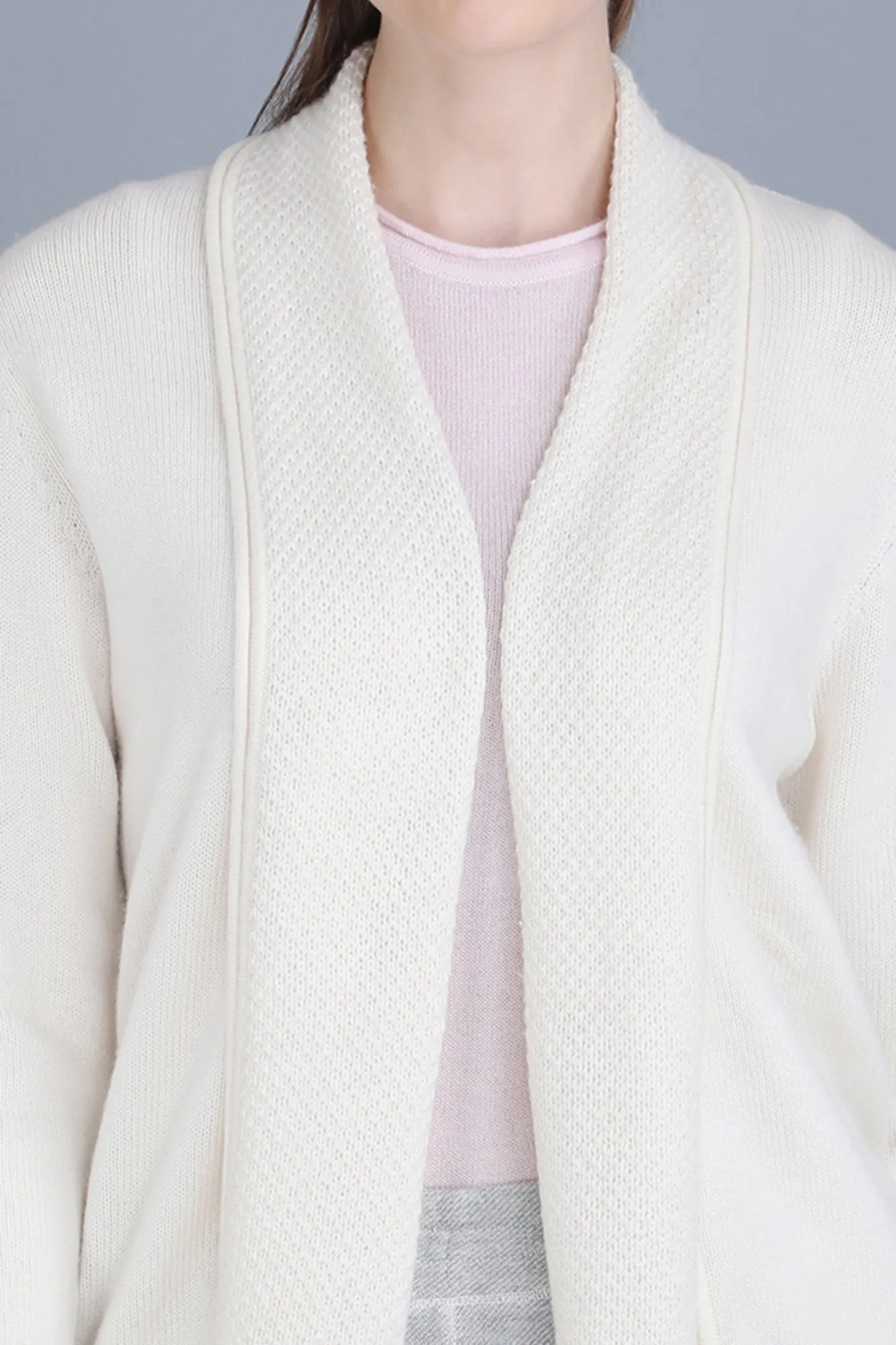 Cashmere Cardigan Coat in White