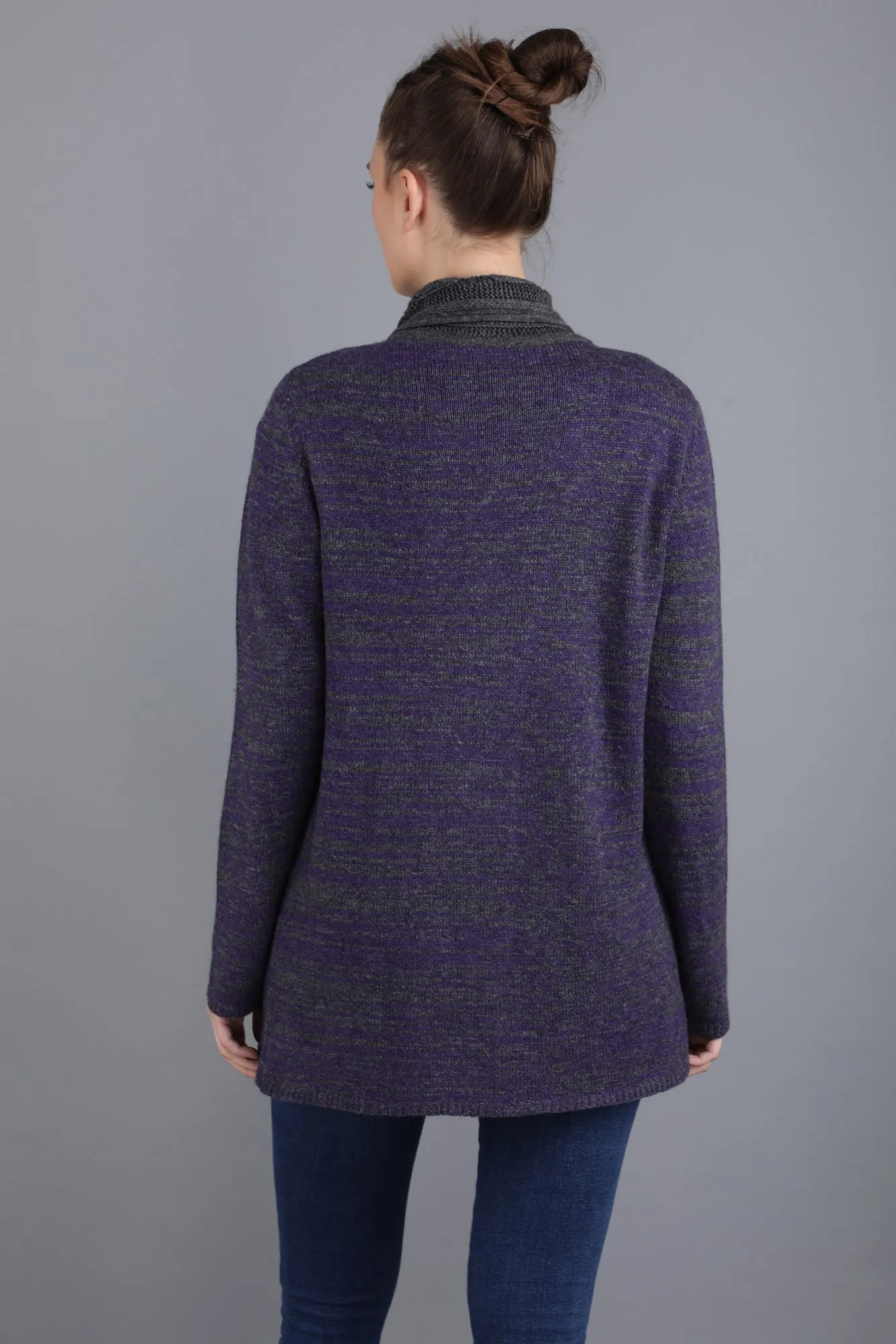 Cashmere Cardigan Coat Purple