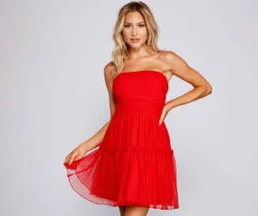 Cecilla Formal Pleated Charming Tulle Party Dress