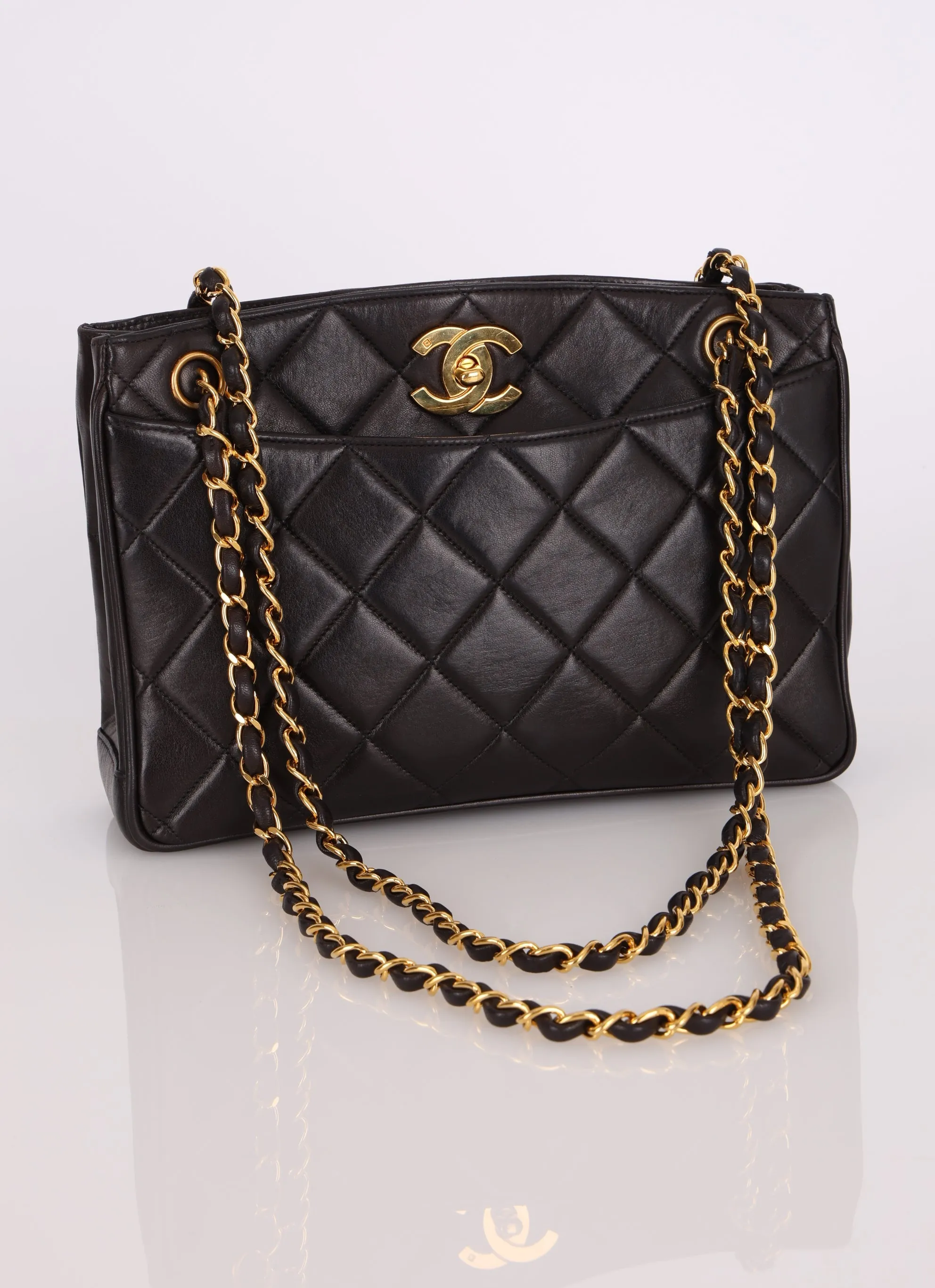 Chanel 1994 Lambskin Mini Turnlock Tote