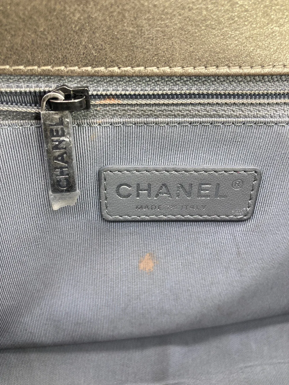 Chanel Gold Silver Leather Medium Boy Bag Classic Flap