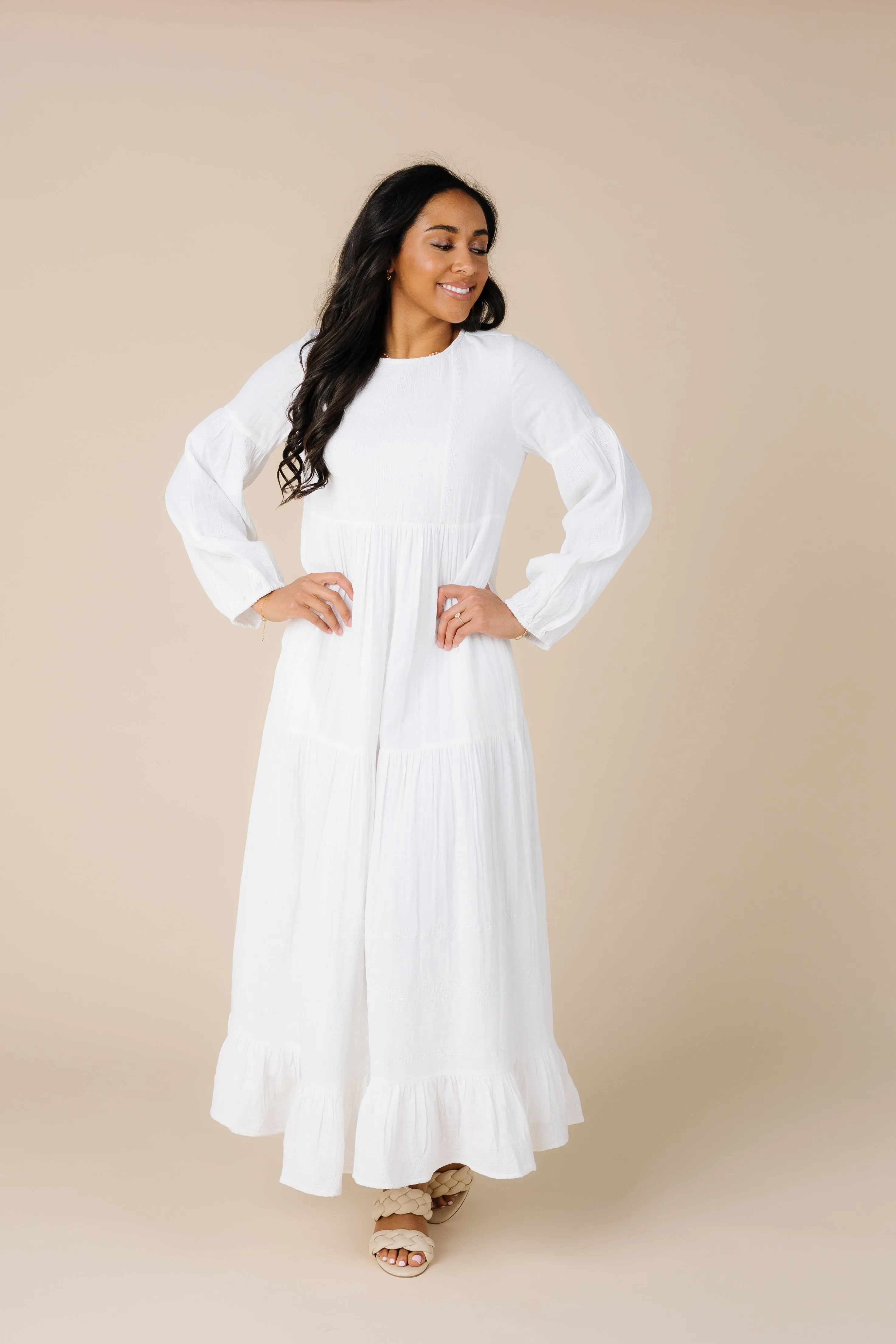 Citrus Miranda Embroidered White Dress