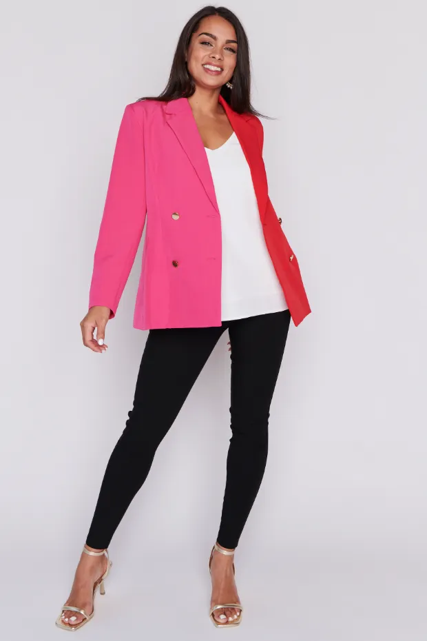 Claire Pink & Red Blazer