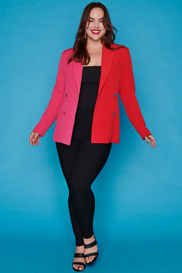 Claire Pink & Red Blazer