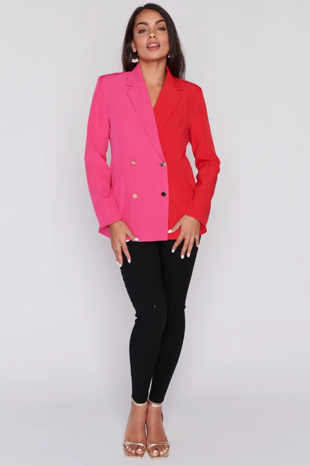 Claire Pink & Red Blazer