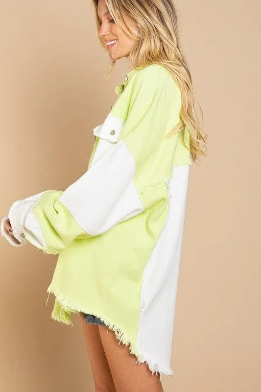 Colorblock Oversized Jacket For Women