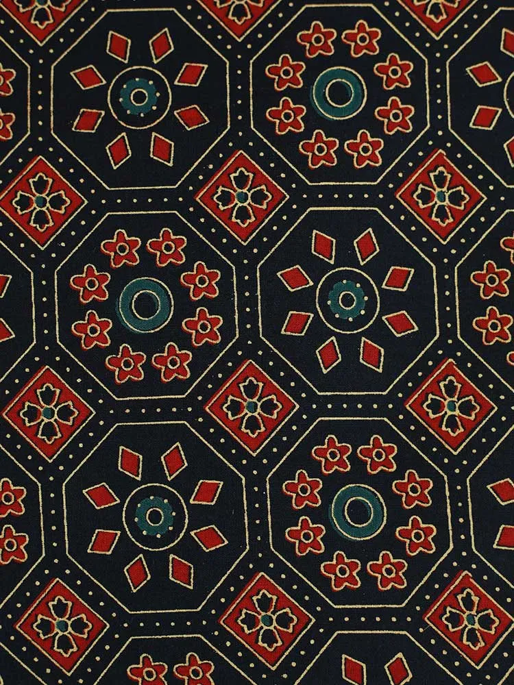 Cotton Running Material - Ajrakh Printed Work