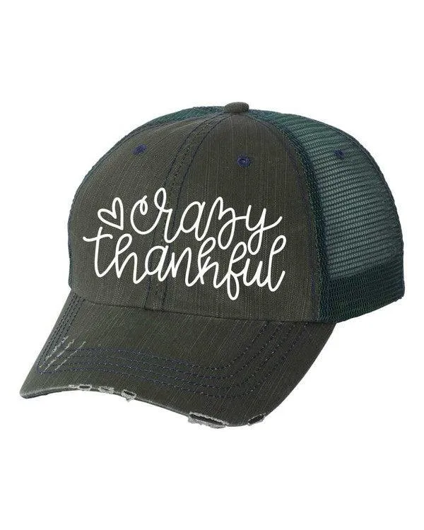 Crazy Thankful Embroidered Trucker Hat