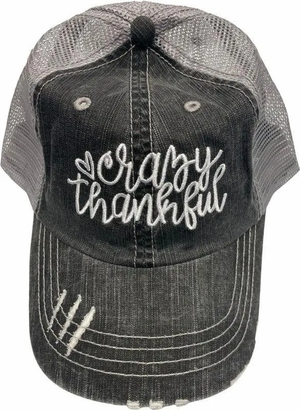 Crazy Thankful Embroidered Trucker Hat