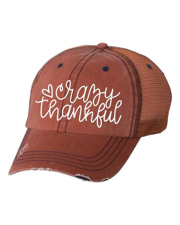 Crazy Thankful Embroidered Trucker Hat