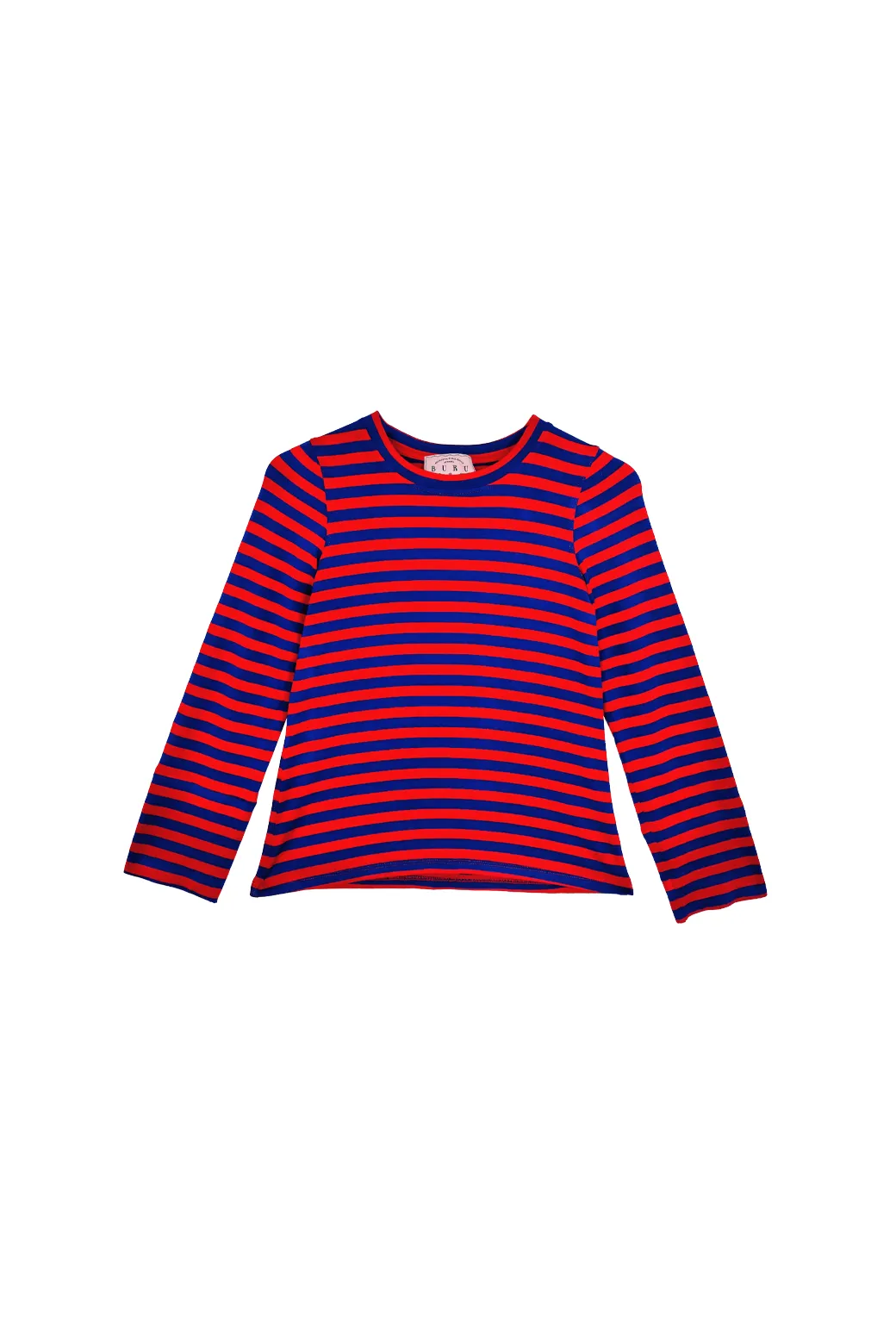 Crew Neck Tee - Red & Blue Stripe