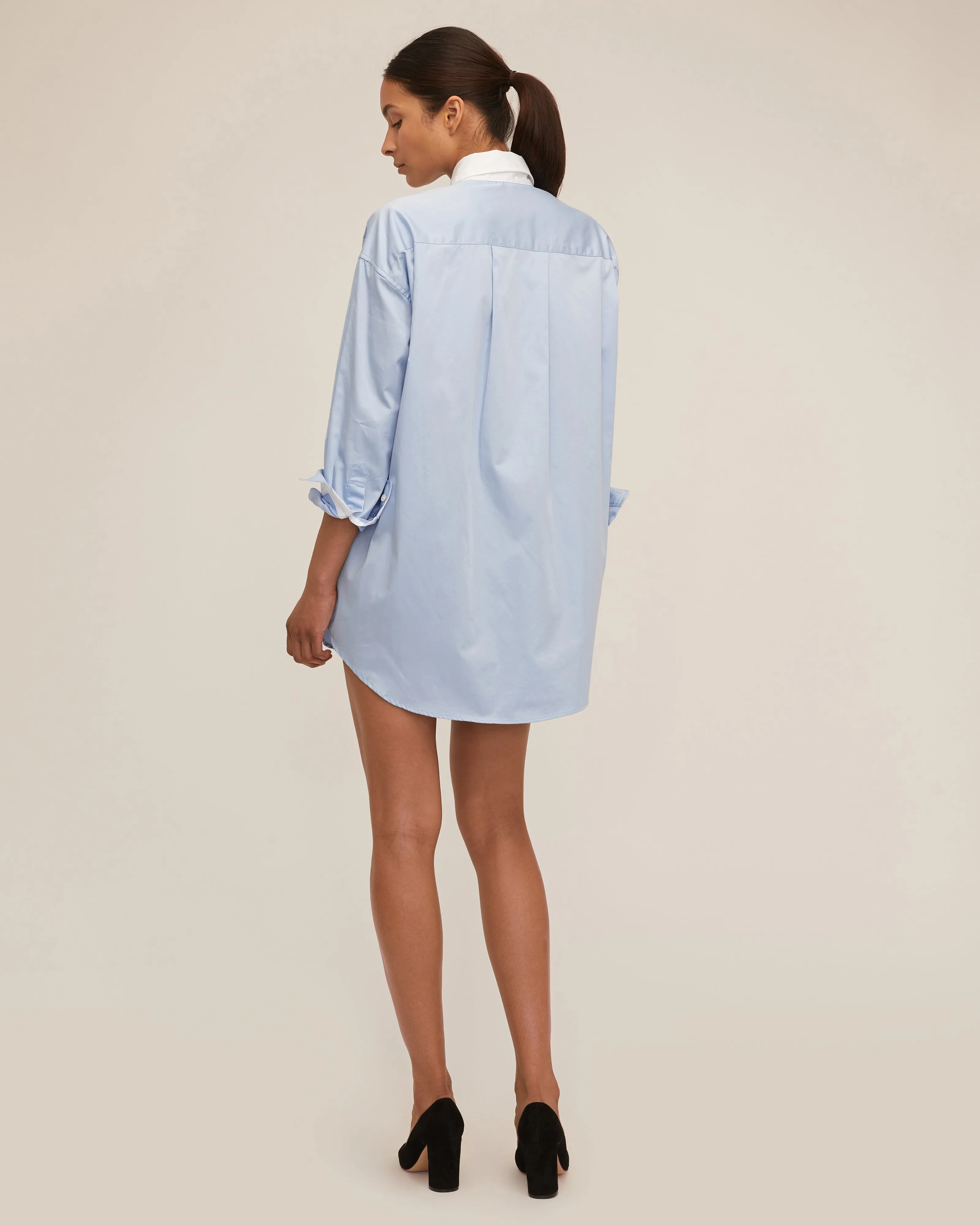 Davie Sateen Mini Dress Shirt