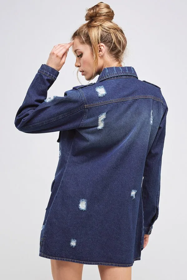 Denim 3/4 Quarter Jackets with Pockets