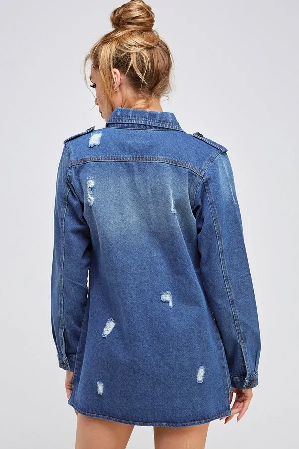 Denim 3/4 Quarter Jackets with Pockets