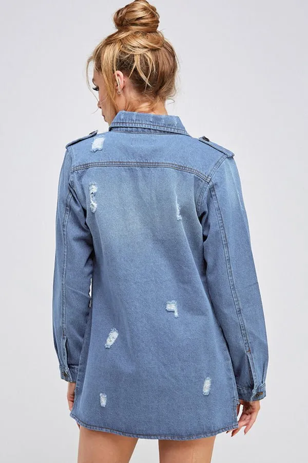 Denim 3/4 Quarter Jackets with Pockets