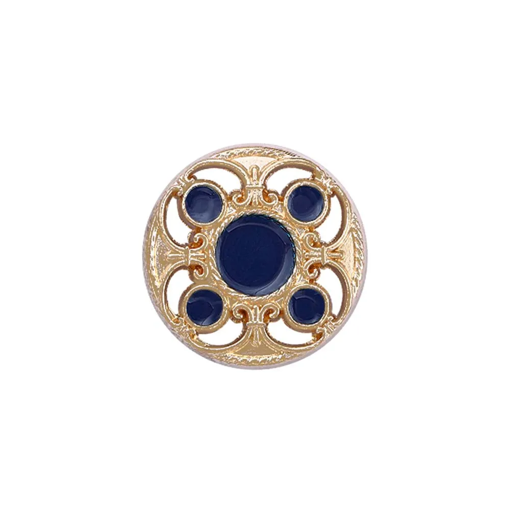 Designer Shiny Gold Cutwork Design Enamel Colour Metal Buttons