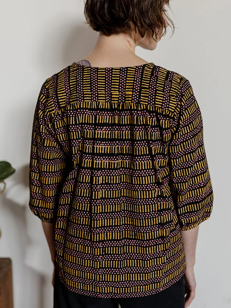 Devi Blouse - Dots And Dashes Yellow