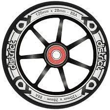 District Scooters 120mm LP 28mm Wide Alloy Core Wheel - Black / Black