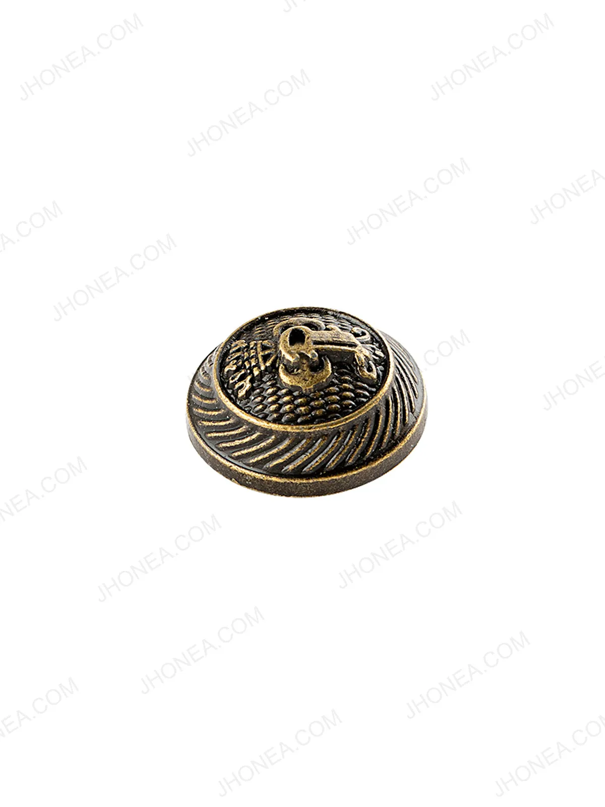 Dome Shape Engraved Design Antique Brass Button