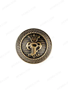 Dome Shape Engraved Design Antique Brass Button