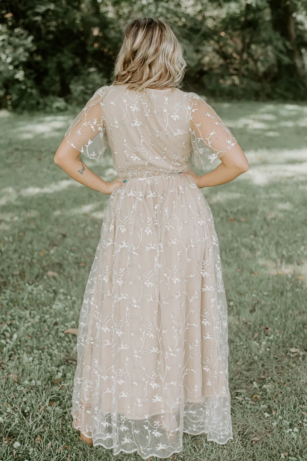 ECB Exclusive: Dreamy Floral Embroidered Maxi Dress