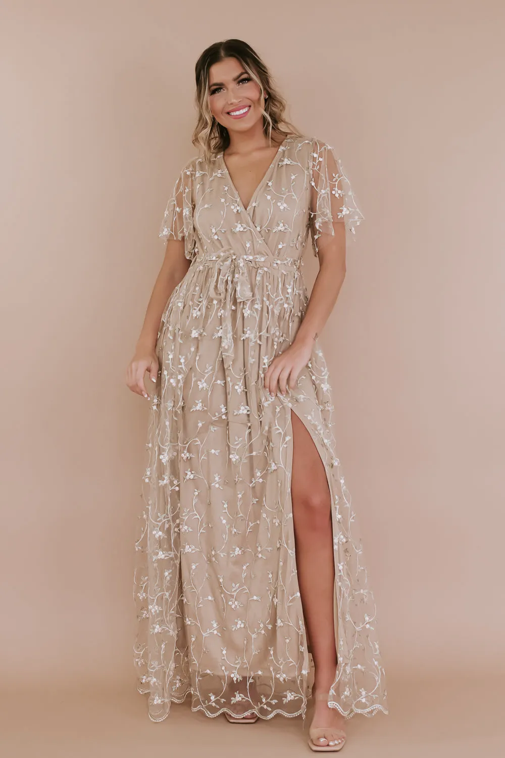 ECB Exclusive: Dreamy Floral Embroidered Maxi Dress