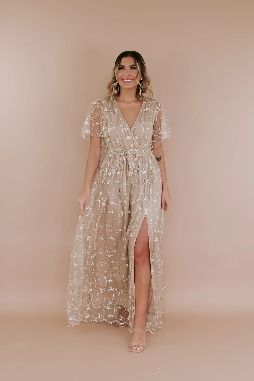 ECB Exclusive: Dreamy Floral Embroidered Maxi Dress