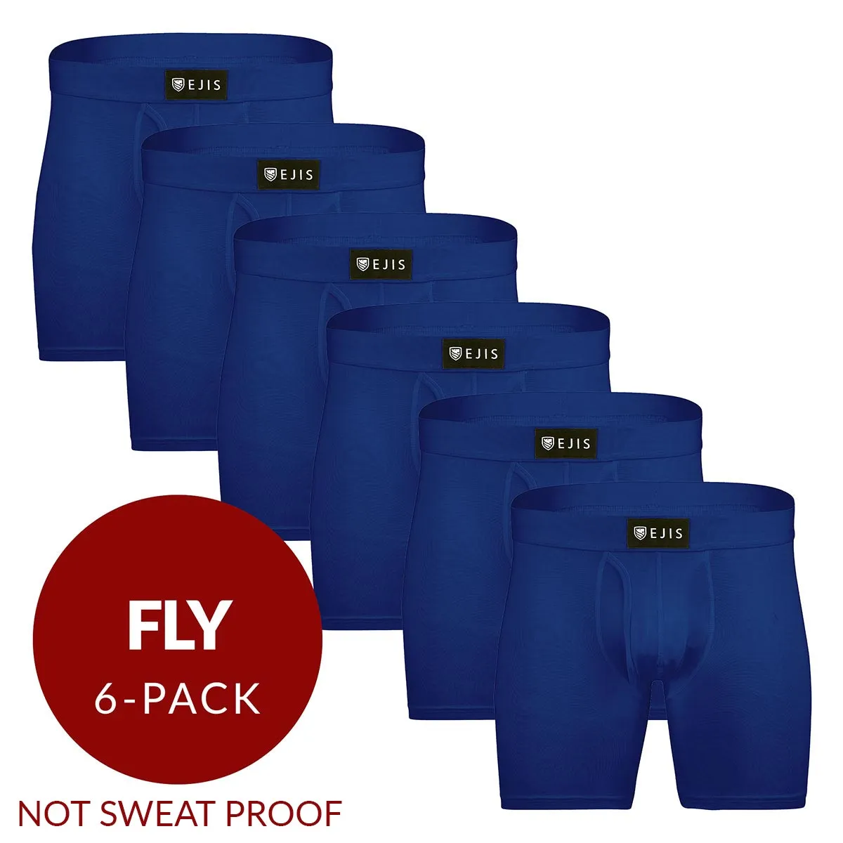 Essential Men's Boxer Briefs with Fly - Navy 6-Pack