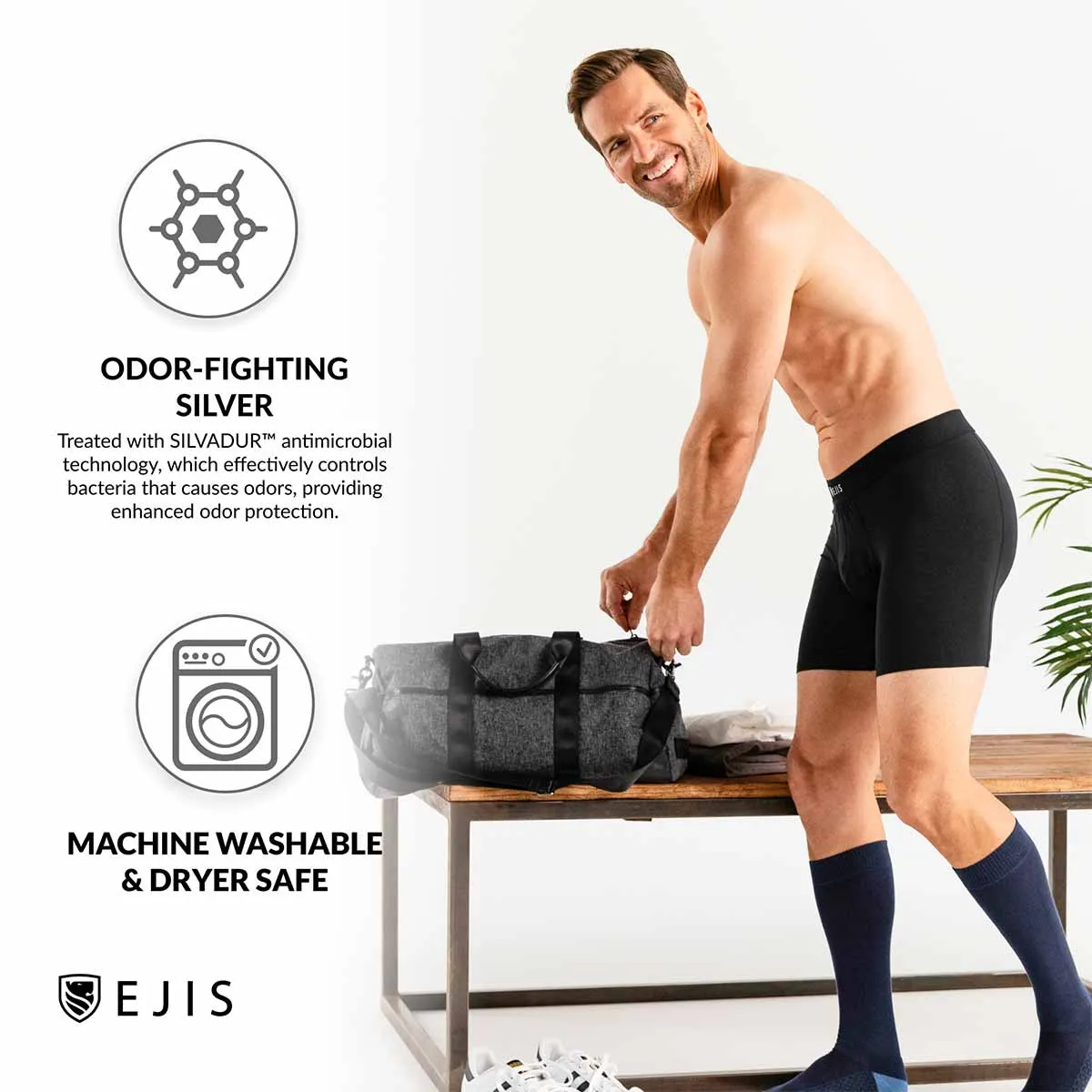 Essential Men's Boxer Briefs with Fly - Navy 6-Pack