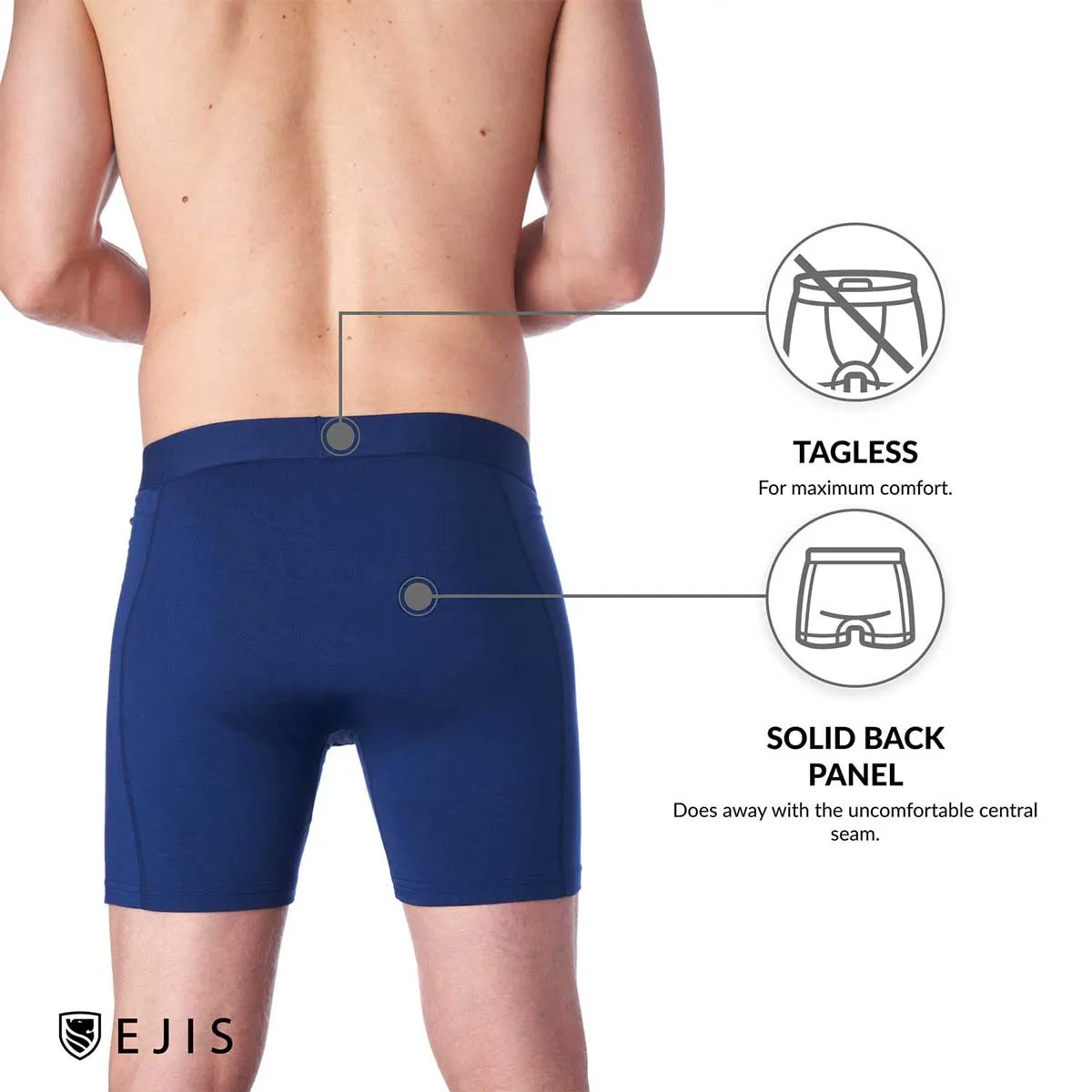 Essential Men's Boxer Briefs with Fly - Navy 6-Pack