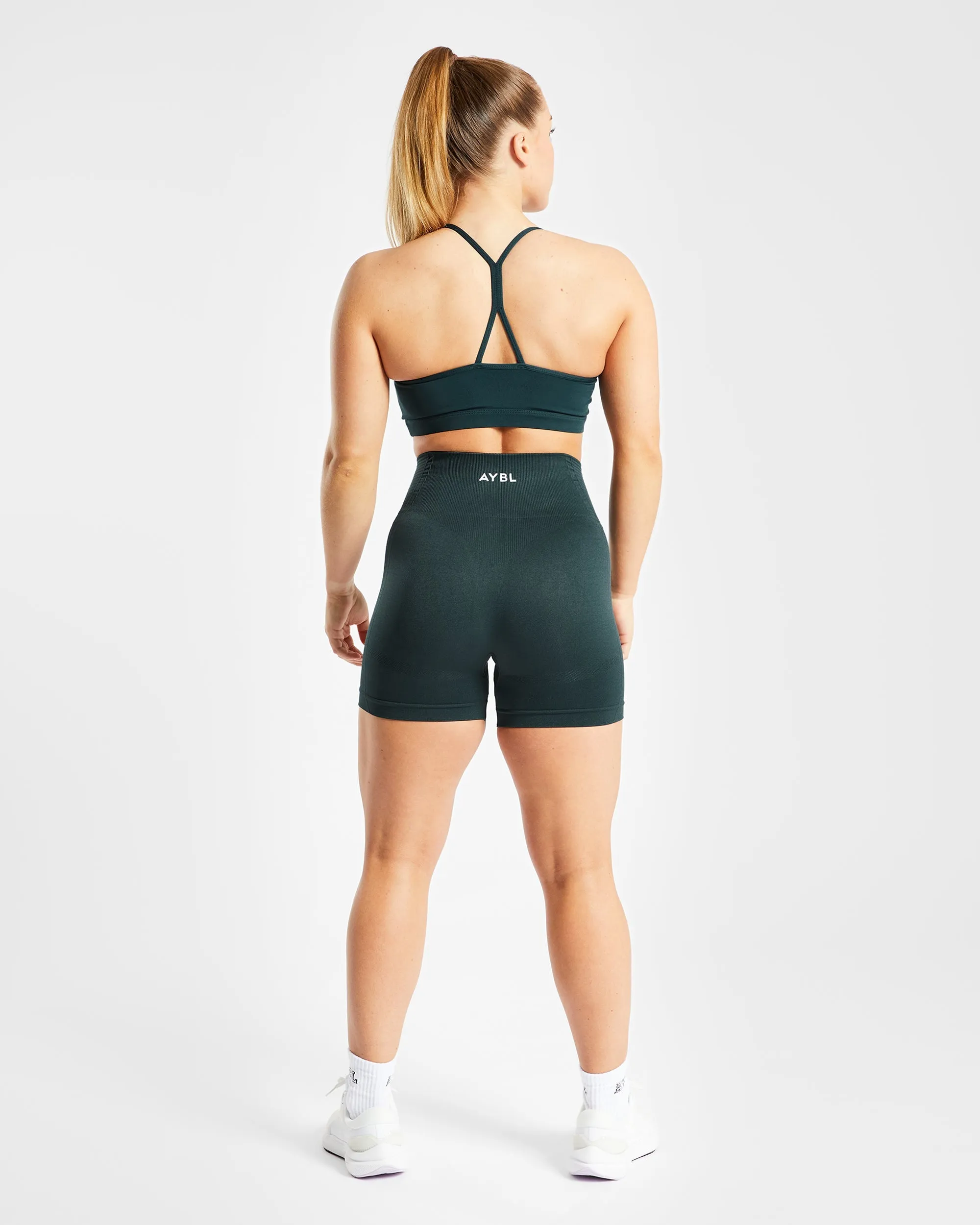 Essential Ruched Sports Bra - Forest Green