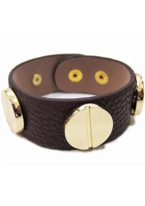 FASHÃ´ Large Screw Bracelet in Chocolate/Gold