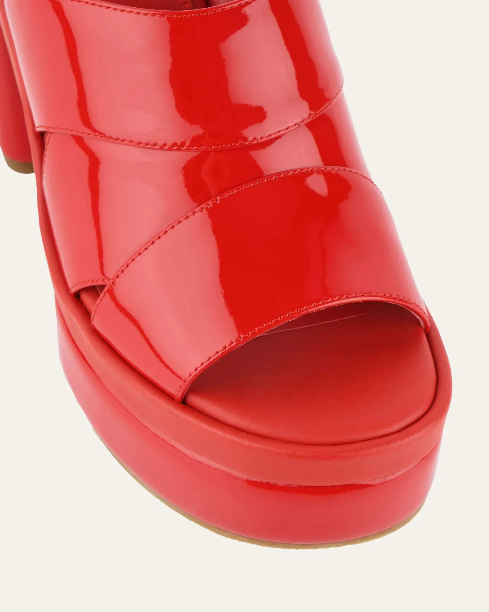 FAYE HIGH HEEL PLATFORM SANDALS RED PATENT