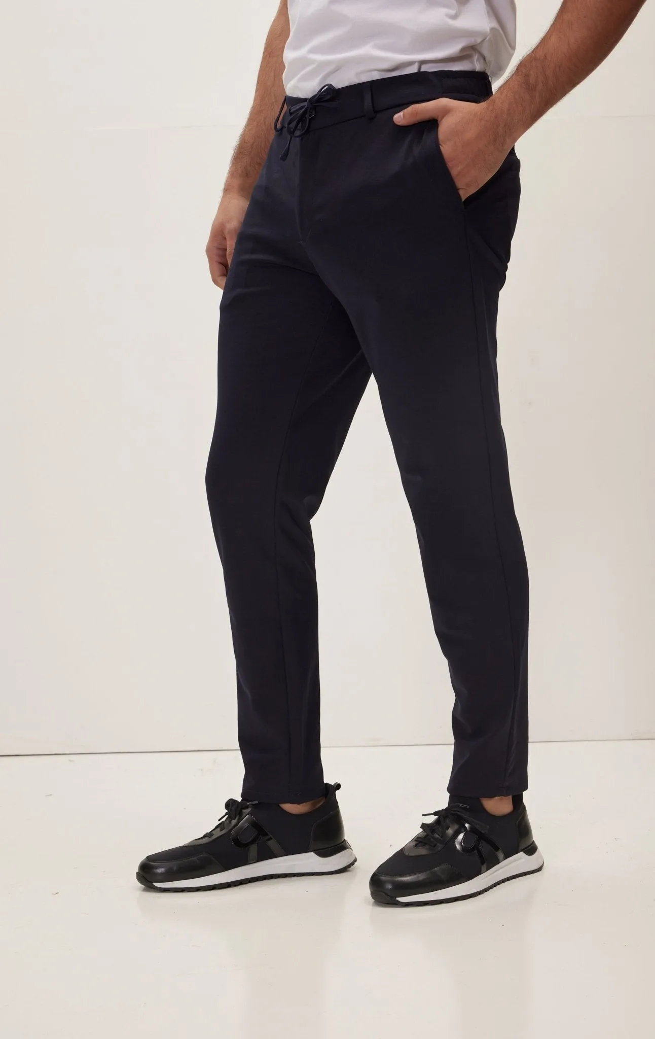 Fitted Casual Everyday Pants - Navy