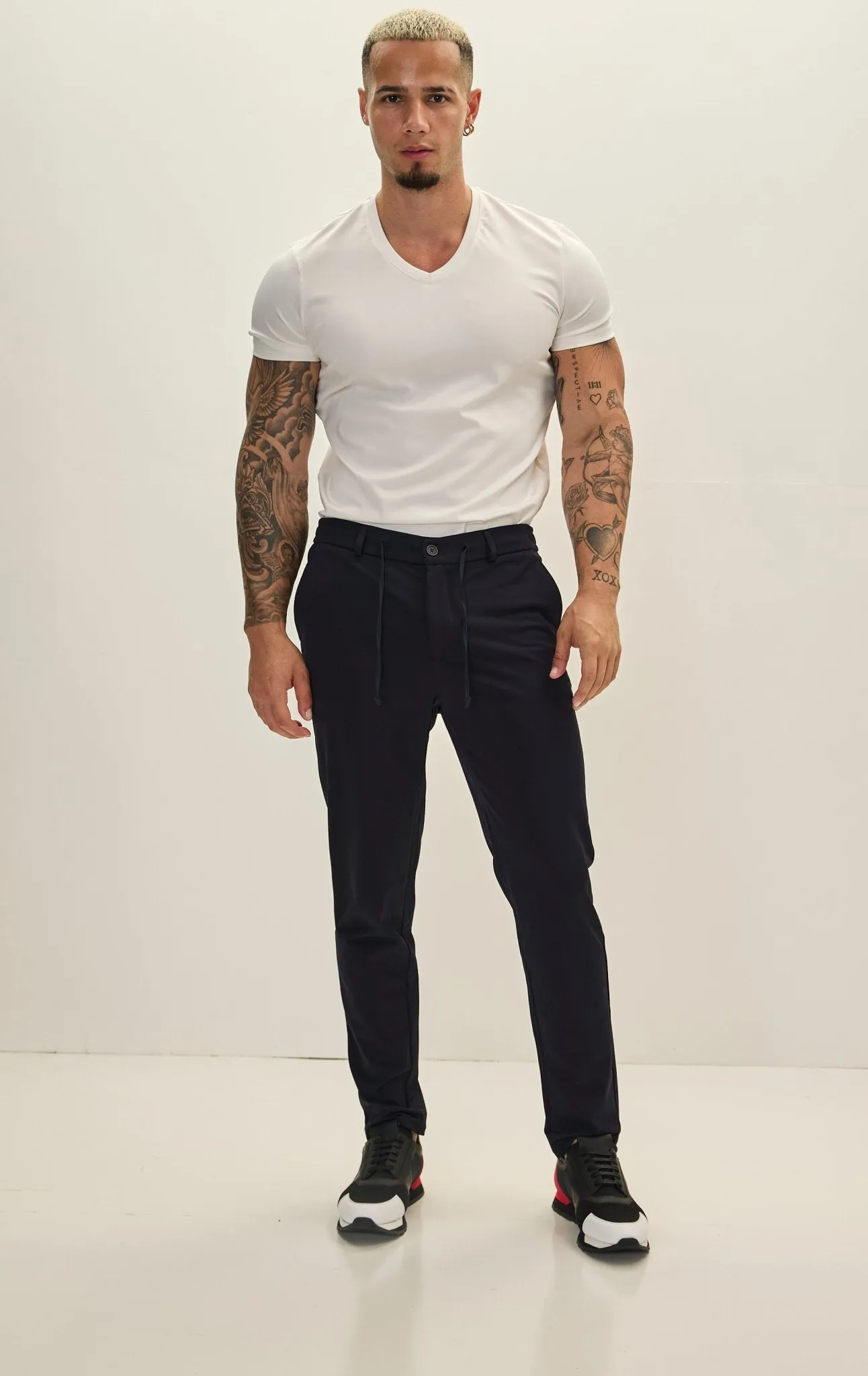 Fitted Casual Everyday Pants - Navy