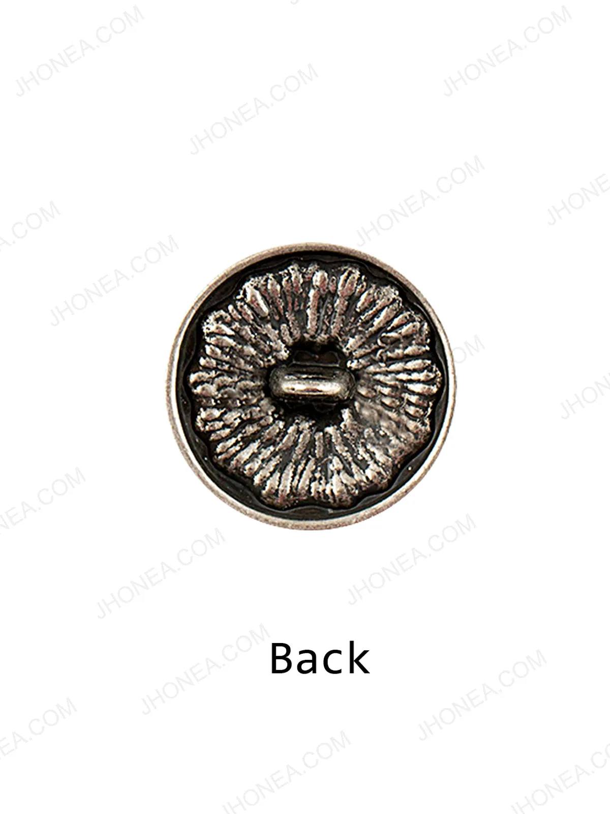 Floral Design Antique Silver Coat Button