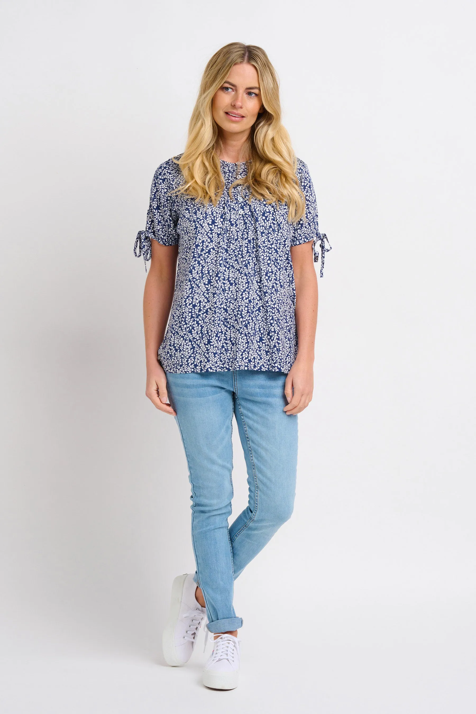 Floral Trail Pintuck Blouse