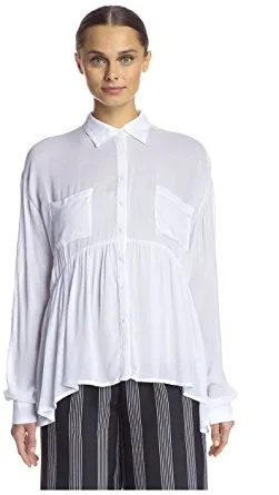 FLOUNCY BUTTON UP TOP