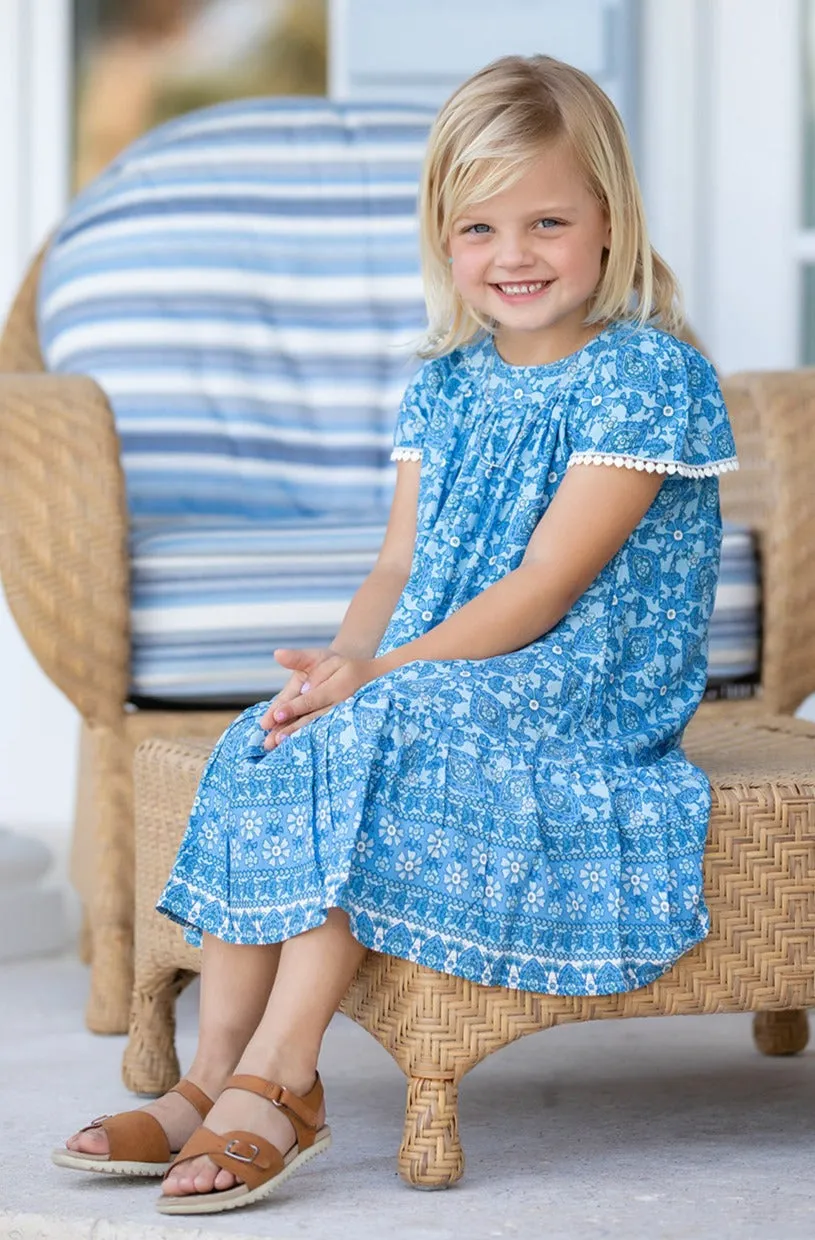 Girl's Ellie Dress / Dockside Blue