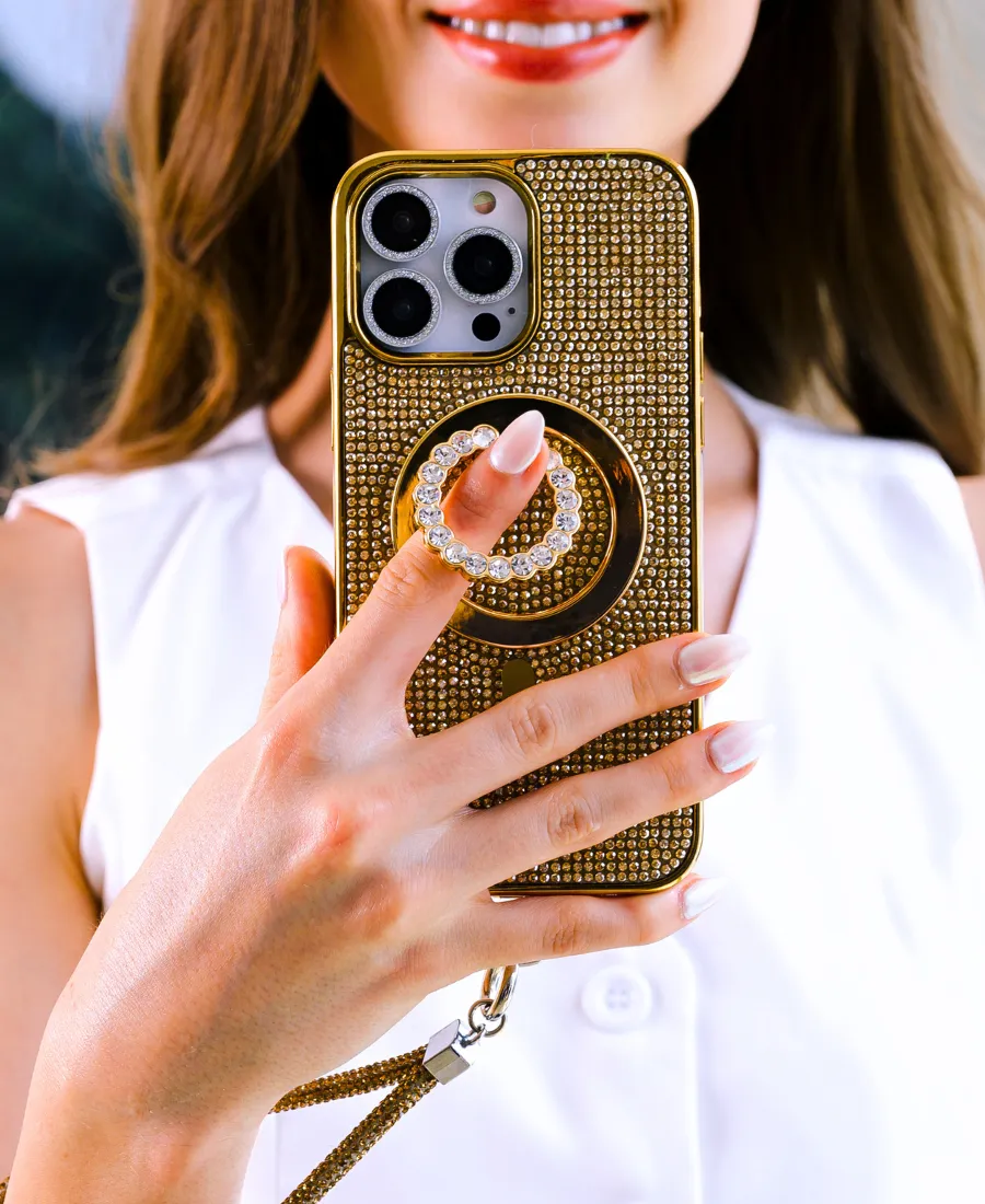 Gold Crystal Glam MagSafe Phone Case