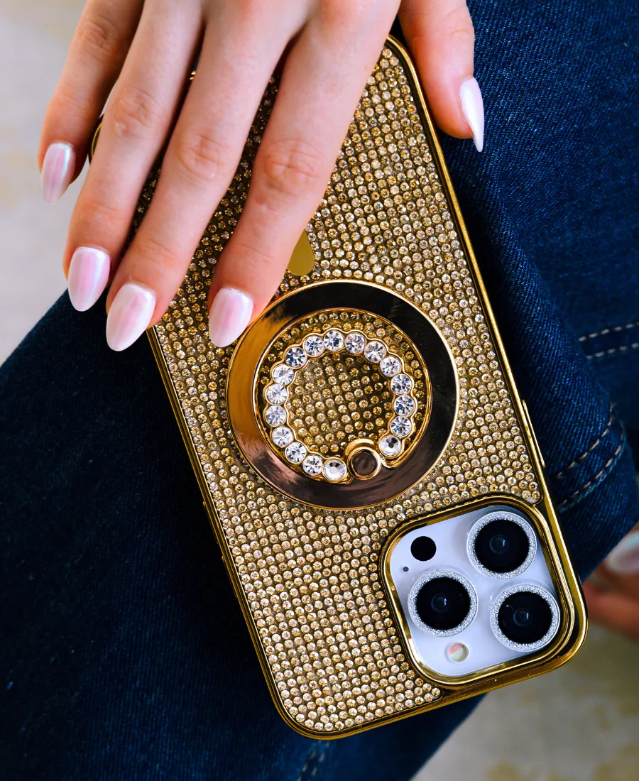 Gold Crystal Glam MagSafe Phone Case