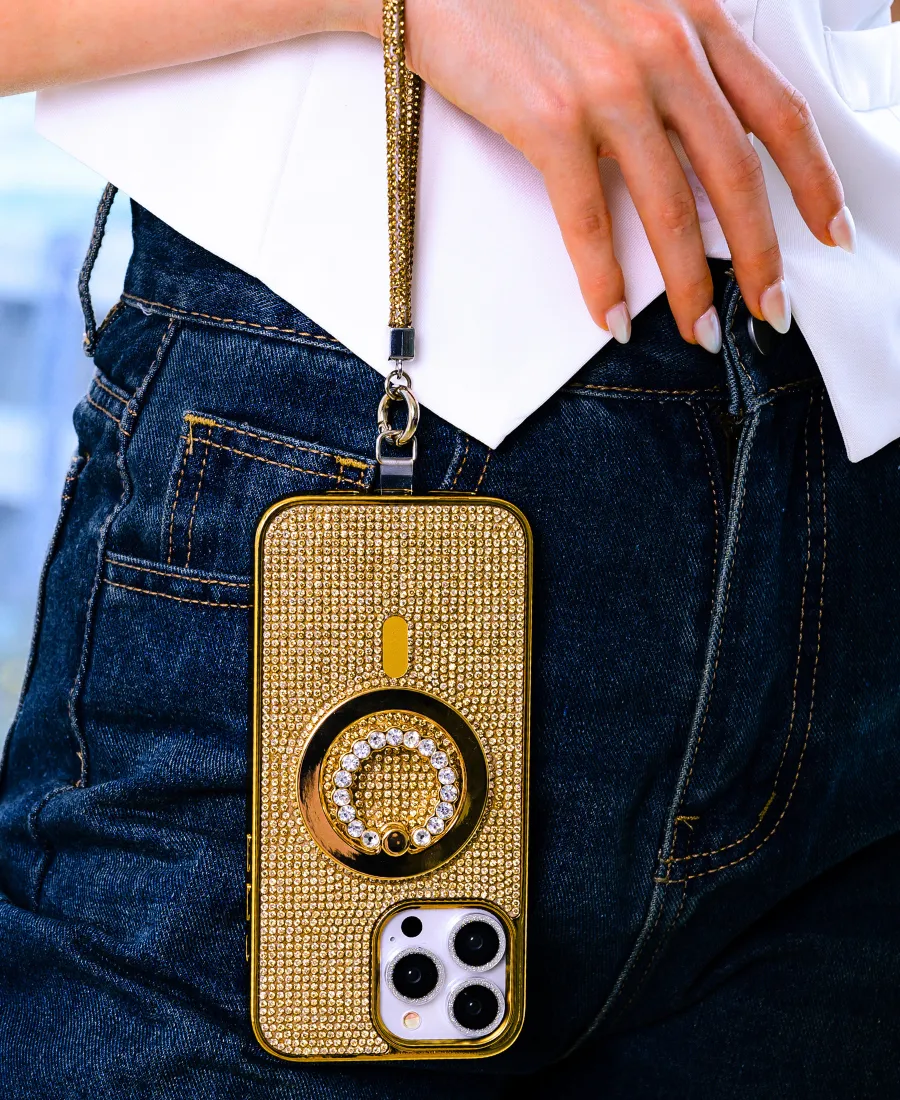 Gold Crystal Glam MagSafe Phone Case