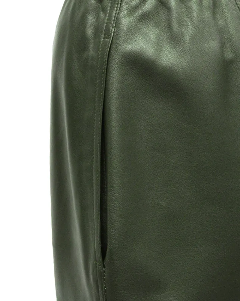 Green Leather Skirt