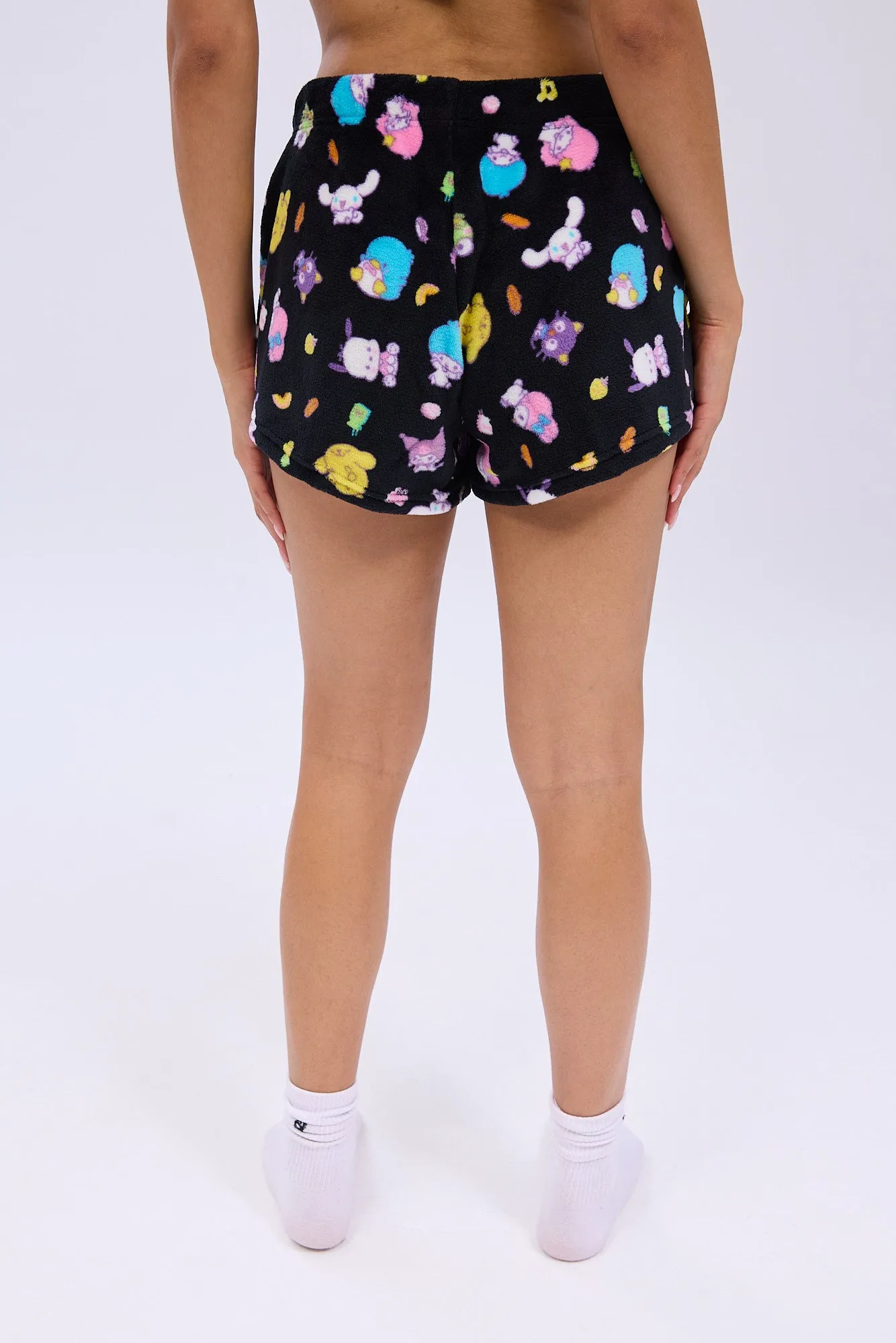 Hello Kitty Printed Plush Pajama Shorts