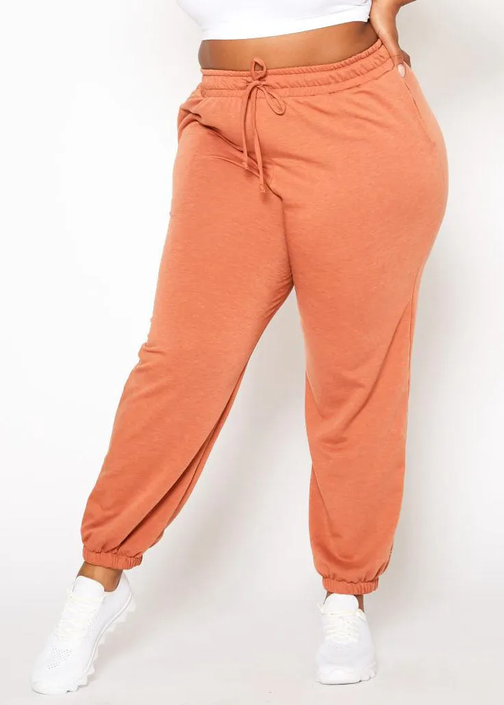 HI Curvy Plus Size Women Essential Jogger Pants With Pockets