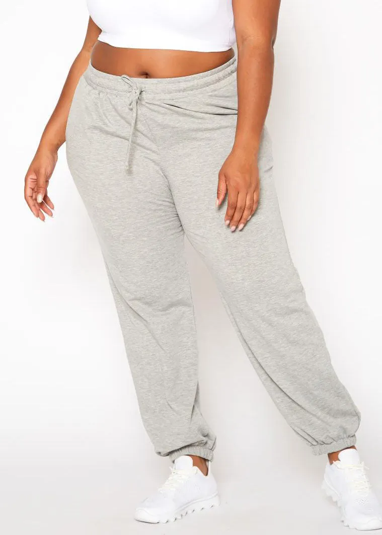 HI Curvy Plus Size Women Essential Jogger Pants With Pockets