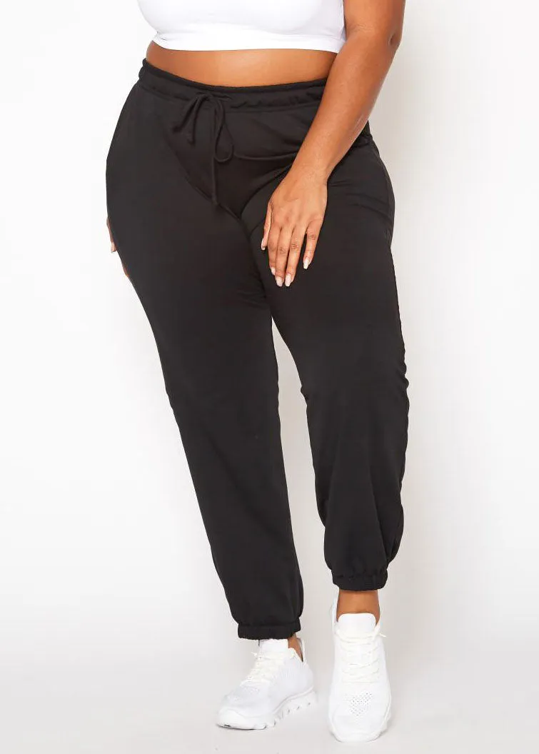 HI Curvy Plus Size Women Essential Jogger Pants With Pockets